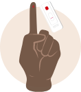 Hand and HIV test icon