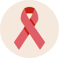 Red HIV/AIDS awareness ribbon icon