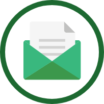 envelope icon in green circle